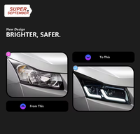 Pour Chevrolet Cruze, ensemble de phares, modèle 09-14, LED Angel Eyes, projecteur à double faisceau, phares au xénon, 12V 30W 1000000
