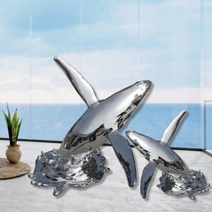 Escultura de tiburón de animal galvanizado de acero inoxidable personalizada, decoración para el hogar, hotel, decoraciones grandes para exteriores - Product Image 5