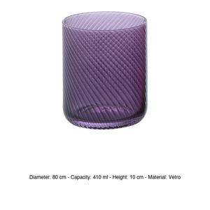 Purple Spiral <b>Water</b> Tumbler 41 cl H 10 cm Ø 8 cm Mouth-Blown Glass M1934 - Product Image 3