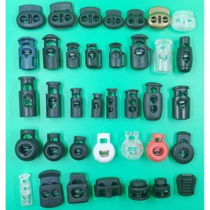 Spring Buckle Plastic Drawcord <b>Elastic</b> <b>Cord</b> Buckle Flat Double Hole For Bags Accessory Black 015 - Product Image 3