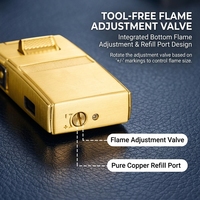 YN Nouveau design Briquet à cigares carré multifonctionnel avec logo gravé au laser, coupe-vent, double flamme