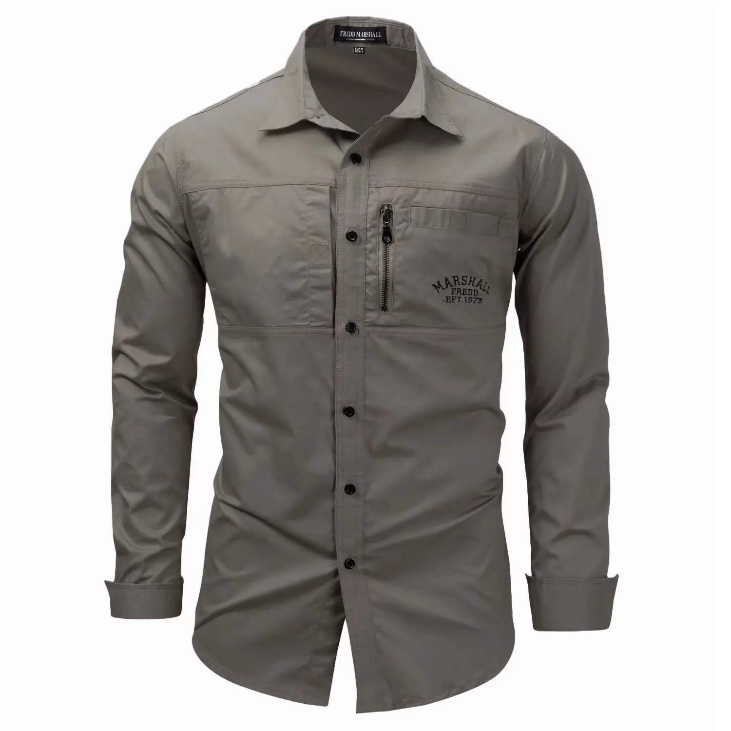 Camisa 100% algodão masculina de manga longa durável tática casual para caminhadas escalada estilo caça