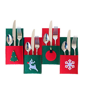 Bolsas de fieltro navideñas para cubiertos, bolsas para juegos de cubiertos de acero inoxidable, bolsas de almacenamiento, bolsas de paja, decoraciones para bolsas de cubiertos - Product Image 1