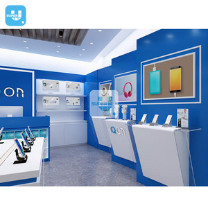 Diseño de Exhibición de Teléfonos Móviles Azul de Última Generación, <span class=keywords><strong>Ideas</strong></span> Modernas de Decoración <span class=keywords><strong>Interior</strong></span> de Tiendas de Móviles Personalizadas para Tiendas de Accesorios para Teléfonos - Product Image 1