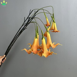 Flor Artificial de Datura <span class=keywords><strong>Stramonium</strong></span> de PU, Rama Larga Individual, Decoración Floral para Centro de Mesa, Hecha a Mano, para Decoración de Pascua y Fiestas - Product Image 5