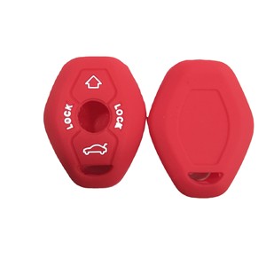 Funda de silicona para llave de coche BMW, protector de llavero para mando a distancia BMW con botones de bloqueo y desbloqueo, negro, rojo, naranja, azul - Product Image 3