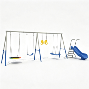 Set <span class=keywords><strong>Altalena</strong></span> e Scivolo Multifunzione in PVC <span class=keywords><strong>per</strong></span> Bambini, Attrezzatura da Gioco Commerciale <span class=keywords><strong>per</strong></span> Esterni, Capacità 500kg, Vendita all'Ingrosso - Product Image 1