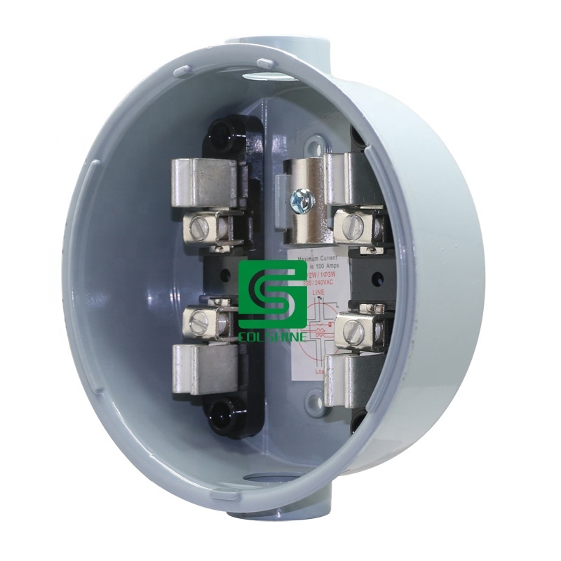 Electric Meter Base Colshine Round 100A Meter Base Socket For Electric Meter With 5terminals