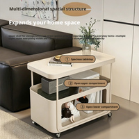 Table basse moderne autoportante en métal avec roulettes, table d'appoint mobile, petite table de chevet pour chambre et salon, mobilier de maison