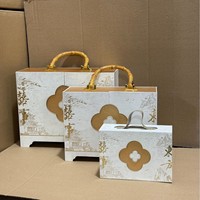 Boîte cadeau biodégradable et recyclable de style chinois à double porte, avec poignée, pour bonbons de mariage et événements festifs