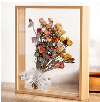 Marco de Madera Natural MDF Hecho a Mano, Ecológico y Duradero, 8x10, con Doble Cristal para Exhibición de Flores Secas, Fotos, Decoración del Hogar