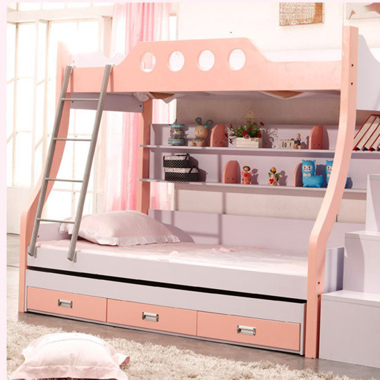 Oak Wood Bunk Children Kids Bedroom Furniture Sets