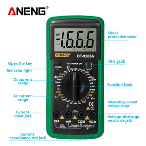 ANENG DT9205A Transistor Tester Electrical NCV Test <b>Meter</b> Profesional Analog <b>Auto</b> Range Multimetro - Product Image 6