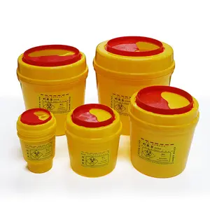 Contenedor afilado de material PP contenedor desechable médico amarillo para residuos afilados para reciclaje de agujas