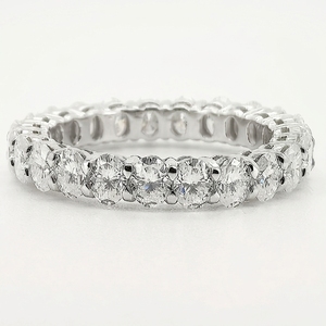 Anel de Casamento Eternity Band com Moissanite Corte Oval em Prata Esterlina S925, Anéis de Moissanite Certificados GRA - Product Image 4