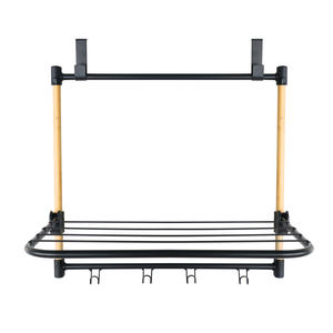 Séchoir à linge pliable peu encombrant à suspendre derrière la porte avec 4 crochets - Product Image 4