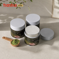 Boîtes métalliques rondes vides de qualité alimentaire Tianhui avec couvercle à vis hermétique pour l'emballage de poudre de thé matcha de 100g et 150g