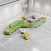 Ensemble de canapés de bureau modulaires extensibles en tissu modernes pour hôtels, bureaux, hôpitaux et écoles