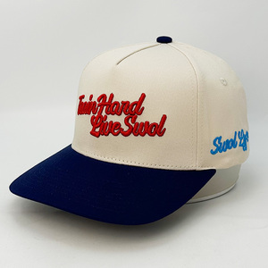 Logo brodé bouffant 3D personnalisé Casquette de golf Gorras Snapback Casquettes de camionneur structurées Casquette de baseball deux tons - Product Image 2