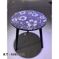 Massivholz Moderner Langlebiger Couchtisch Rund Akzentmuster Beweglich Elegant Hochwertig