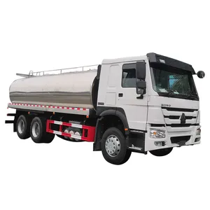 Howo Tangki Pengangkut Susu Segar 10cbm 20cbm, Truk Tangki Stainless Steel 10000L 20000L