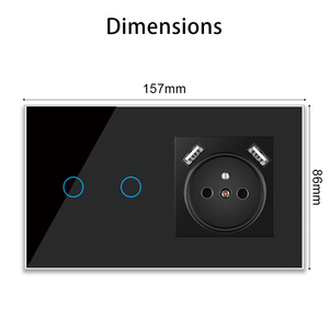 157*86mm Zigbee Smart <strong>Switch</strong> and French <strong>Power</strong> Socket Touch Electric <strong>Switch</strong> USB Wall Charger Outlet Socket With Usb Combo - Product Image 3