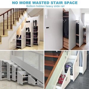 Ngăn Kéo Lăn Mang Trượt Đường Sắt Cơ Sở Khung Hiệu Suất Nặng Cầu Thang Tủ Ngăn Kéo Trượt Dưới Ẩn Đầy Đủ Mở Rộng Trượt Đường Sắt - Product Image 4