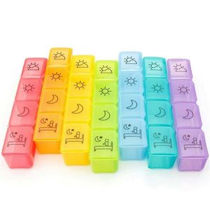 กล่องยาพลาสติกคุณภาพสูง สีรุ้ง สำหรับจัดยา 7 วัน ขนาดเล็ก 28 ช่อง - Product Image 2