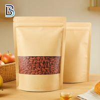 Sachet Doypack en papier kraft Lebei avec fermeture éclair pour emballage de poudre d'épices et de noix, en matériau recyclable