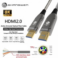Câble enrouleur optique blindé 2.0 HD 4K 60Hz avec gaine TPU, fibre OM3 et fils de cuivre, avec coque de protection
