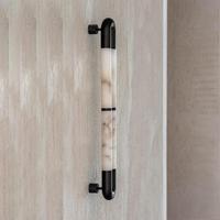 Applique murale LED minimaliste en marbre alabastre, luminaire de luxe en pierre naturelle avec télécommande pour chambre et salon