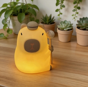 Linda Lámpara Nocturna LED de Capibara, Lámpara de Noche de Silicona Suave, Recargable por USB, con Cambio de Color para Bebés y Niños - Product Image 6