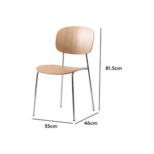 Minimalist Solid Wood Dining Chair Natural Walnut Color With <b>Backrest</b> For Home Coffee Shop Meeting Room - Product Image 5