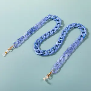 2022 модная цепочка ожерелье цепочка для солнцезащитных очков массивные полимерные синие звенья позолоченная цепочка для очков аксессуары