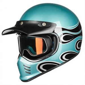 Nuevo Casco de Motocicleta Integral <span class=keywords><strong>ILM</strong></span> Z502 Vintage con Certificación DOT - Negro Mate, Visera Tintada ABS, Liberación Rápida, Diseño Gráfico, 1 Año de Garantía - Product Image 3