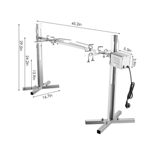 Kit de rôtisserie 15W <span class=keywords><strong>pour</strong></span> <span class=keywords><strong>barbecue</strong></span>, fourchettes à viande en acier inoxydable avec <span class=keywords><strong>moteur</strong></span> électrique, prise américaine, kit de rôtisserie <span class=keywords><strong>pour</strong></span> gril - Product Image 2