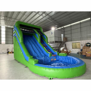 Cavalier gonflable de Chambre de rebond de glissière d'eau de qualité marchande avec le ventilateur - Product Image 1