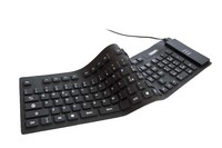 Clavier pliable personnalisé 85 touches en silicone écologique, service de découpe, étanche, USB filaire, design enroulable pour PC portable