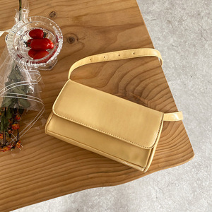 Minimalist <b>Shoulder</b> Bag Mustard Yellow Adjustable <b>Strap</b> Solid Color Women's Crossbody Bag Portable Summer 2021 - Product Image 1