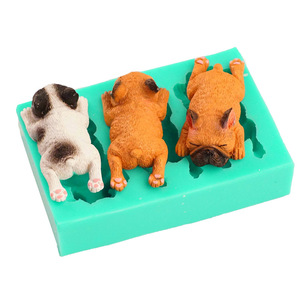 Bulldog Silicone Mold 3 Cavities For Fondant Cake Baking DIY Candy Soap Making - Product Image 4