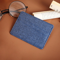Dompet Kartu Bisnis Kulit Tipis Vintage dengan Logo Custom, Penahan Kartu, untuk Pria