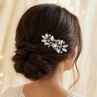 Peigne à cheveux en cristal Marquise, alliage argenté, strass, pour femmes et filles, mariage, bal de promo, coiffure élégante, scintillante