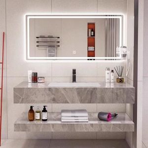 Mobile da Bagno di Lusso YOTO con Lavabo in Marmo Sospeso e Armadietto con <span class=keywords><strong>Specchio</strong></span> per Uso Domestico - Product Image 3