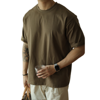 Sorona Cooling Feel T-shirts surdimensionnés pour hommes T-shirt 260gsm pour homme Couleur vert olive