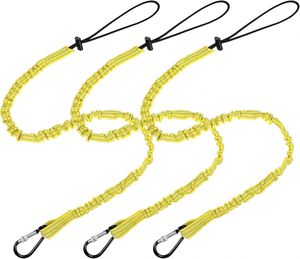 Tool Lanyard Safety Leash Screw <b>Lock</b> Carabiner Retractable Shock Cord Heavy Duty Fall Protection Adjustable Loop Construction - Product Image 1