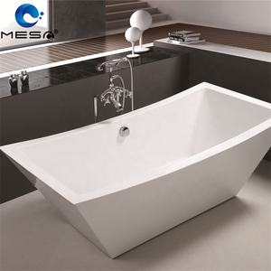 Mesa faible coût de la <span class=keywords><strong>baignoire</strong></span> autonome en acrylique autoportante à surface courbe rectangulaire à vendre et à vendre en gros - Product Image 1