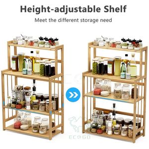 Bamboo Standing <b>Spice</b> <b>Rack</b> Little Tree Kitchen Bedroom Countertop Storage <b>Organizer</b> <b>Rack</b> Holder - Product Image 2