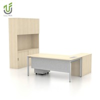 Bureau de direction modulaire en forme de L IULTRA, durable et facile à assembler, style moderne contemporain, plateau en bois MDF/MFC, usage commercial