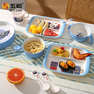 Five Ultraman Baby Feeding Set PP Rectangular Bowl With Spoon For Kids 12 Months And Above Cartoon Style Home Use - Product Image 1