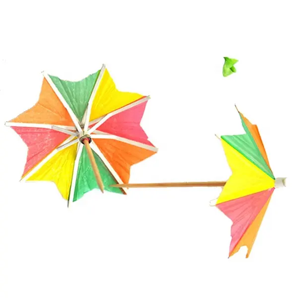 다채로운 팔각형 종이 우산 칵테일 파라솔 휴일 선택